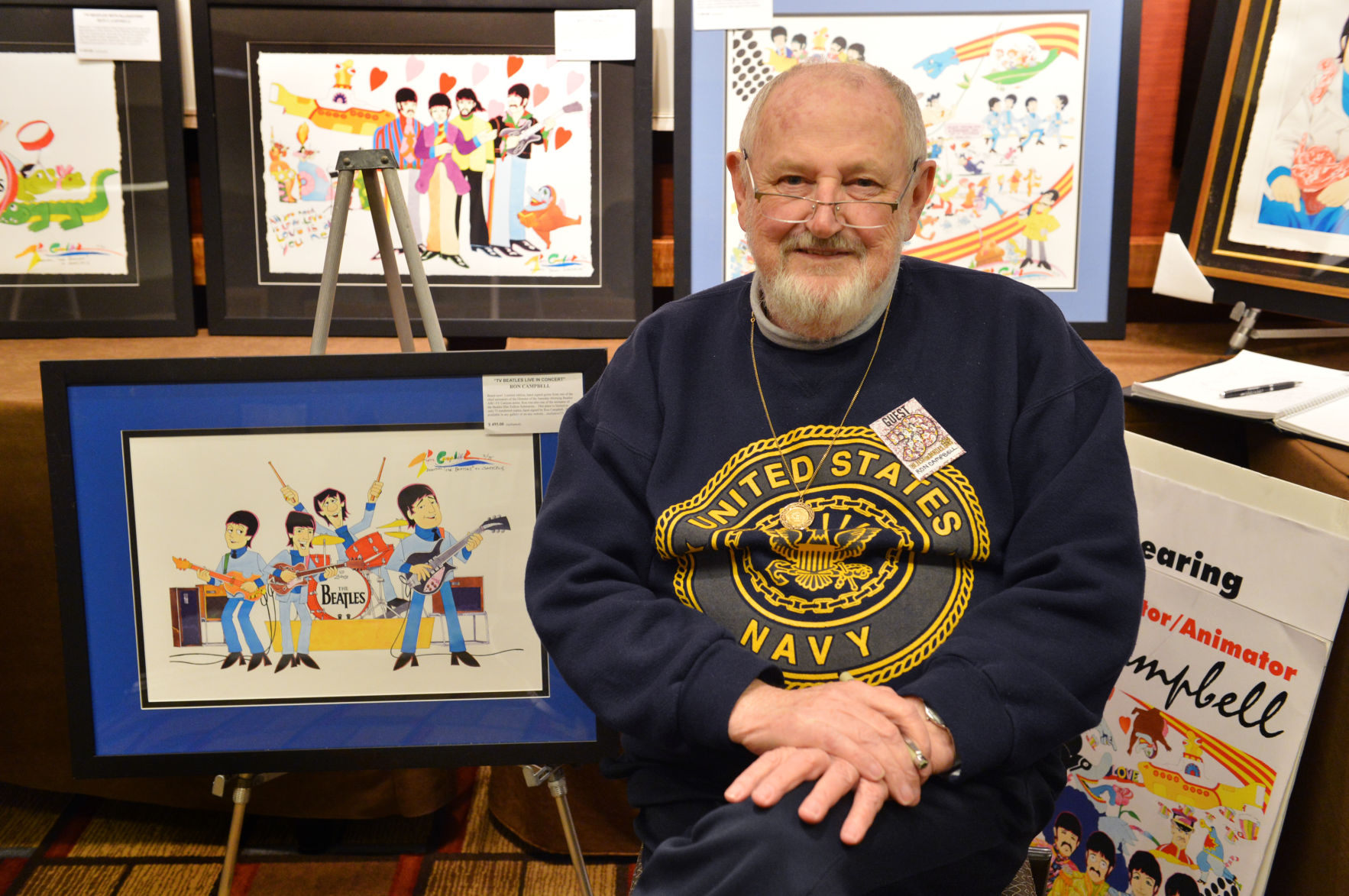 Ron Campbell with his art